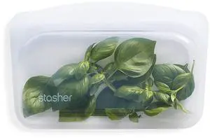 Stasher Premium Reusable Silicone Food Storage Snack Bag, Clear, 12 oz Stasher Premium Reusable Silicone Food Storage Snack Bag, Clear, 12 oz