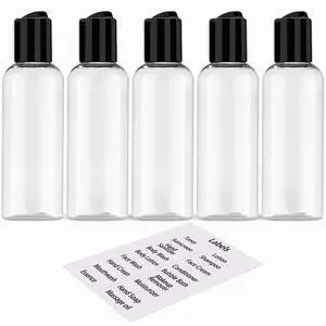 DNSEN 5 Pack 3.4 oz Plastic Travel Bottles TSA Approved Leakproof Empty with Labels DNSEN 5 Pack 3.4 oz Plastic Travel Bottles TSA Approved Leakproof Empty with Labels