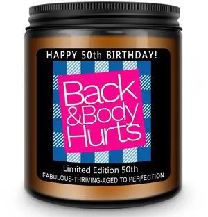 Homsolver 50th Birthday Lavender Scented Candle Gift for Women and Men, Funny 50th Birthday Decorations Homsolver 50th Birthday Lavender Scented Candle Gift for Women and Men, Funny 50th Birthday Decorations