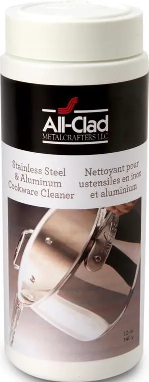 All-Clad Specialty Powder Stainless Steel Cleaner and Polish 12 oz White for Pots, Pans and Cookware All-Clad Specialty Powder Stainless Steel Cleaner and Polish 12 oz White for Pots, Pans and Cookware