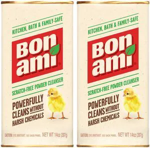 BON AMI Powder Cleanser 2 Pack - All Purpose Cleaner for Kitchens, Bathrooms, Surfaces, Removes Grime, Dirt, Polishes, Absorbs Odors BON AMI Powder Cleanser 2 Pack - All Purpose Cleaner for Kitchens, Bathrooms, Surfaces, Removes Grime, Dirt, Polishes, Absorbs Odors