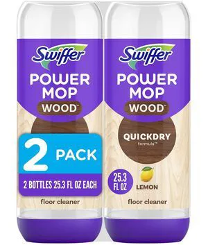Swiffer Power Mop Wood Refill Solution, QuickDry Hardwood Floor Cleaner, All-Purpose Multi-Surface, Lemon Scent, 50.7oz Swiffer Power Mop Wood Refill Solution, QuickDry Hardwood Floor Cleaner, All-Purpose Multi-Surface, Lemon Scent, 50.7oz