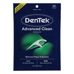 DenTek Advanced Clean Floss Picks, Plaque Remover, 150 Count DenTek Advanced Clean Floss Picks, Plaque Remover, 150 Count