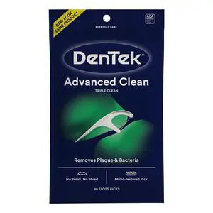 DenTek Advanced Clean Floss Picks, Plaque Remover, 90 Count DenTek Advanced Clean Floss Picks, Plaque Remover, 90 Count