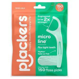 Plackers Micro Line Floss Picks, Intense Mint, 150 Count Plackers Micro Line Floss Picks, Intense Mint, 150 Count