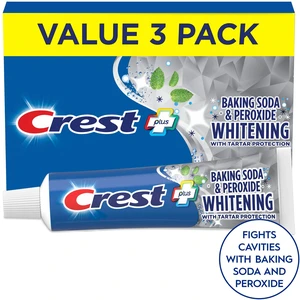 Crest Plus Baking Soda & Peroxide Whitening Toothpaste, Fresh Mint, 5.7 oz, Pack of 3 Crest Plus Baking Soda & Peroxide Whitening Toothpaste, Fresh Mint, 5.7 oz, Pack of 3