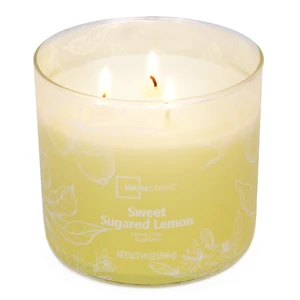 Mainstays Sweet Sugar Lemon 3-Wick Ombre Wrap Candle, 14 oz Mainstays Sweet Sugar Lemon 3-Wick Ombre Wrap Candle, 14 oz