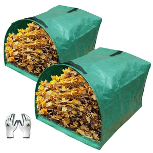 Gardzen 2 Pack 53 Gallon Dustpan Style Yard Waste Bags Reusable Gardzen 2 Pack 53 Gallon Dustpan Style Yard Waste Bags Reusable