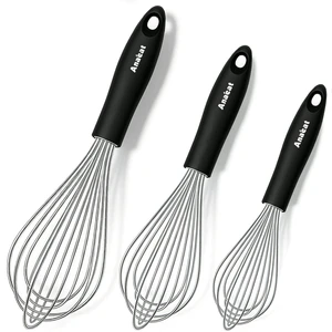3 Packs Stainless Steel Whisk Set - Balloon Whisk, Anaeat Thick Stainless Steel Wire Strong Handles, Egg Beater for Cooking, Blending, Whisking, Beating and Stirring (9"+11"+12") 3 Packs Stainless Steel Whisk Set - Balloon Whisk, Anaeat Thick Stainless Steel Wire Strong Handles, Egg Beater for Cooking, Blending, Whisking, Beating and Stirring (9"+11"+12")