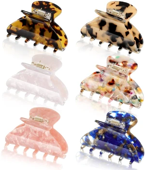6 Pcs Medium Hair Claw Clip for Thin Hair Women, Colorful Patterns 6 Pcs Medium Hair Claw Clip for Thin Hair Women, Colorful Patterns