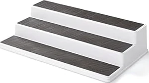 3-Tier Spice Rack Organizer for Cabinet - 15 Inch Non-Skid Pantry Organizer and Storage Shelf for Spices, Canned Goods, Seasonings - White and Gray Kitchen Cabinet Organizer 3-Tier Spice Rack Organizer for Cabinet - 15 Inch Non-Skid Pantry Organizer and Storage Shelf for Spices, Canned Goods, Seasonings - White and Gray Kitchen Cabinet Organizer