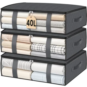 Under Bed Storage Bags, 3 Pack, 40L, Gray Under Bed Storage Bags, 3 Pack, 40L, Gray