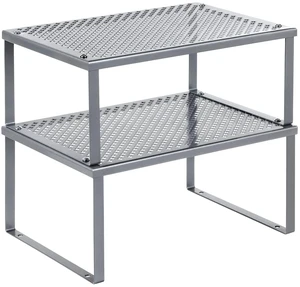 Set of 2 Metal Spice Racks, Stackable Expandable Shelf Risers Set of 2 Metal Spice Racks, Stackable Expandable Shelf Risers