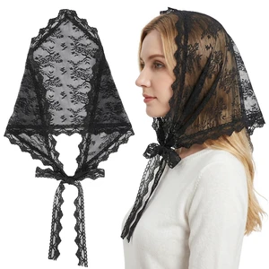 Black Lace Head Scarf Bandana for Women Triangle Lace Headband Vintage Black Triangle Hair Bandana Cute Headscarf for Summer Hair Accessories Black Lace Head Scarf Bandana for Women Triangle Lace Headband Vintage Black Triangle Hair Bandana Cute Headscarf for Summer Hair Accessories