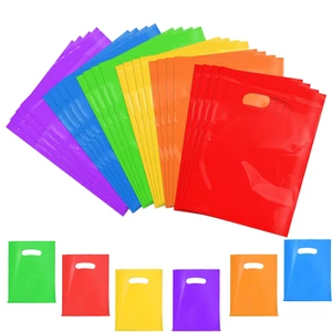 24 PCS Plastic Party Favor Small Gift Bags, 6"x8" Goodie Bags for Kids, Candy Treat Pouches Bulk with Handle for Kids' Birthday Party, Thanksgiving, Christmas, Halloween, 6 Colors 24 PCS Plastic Party Favor Small Gift Bags, 6"x8" Goodie Bags for Kids, Candy Treat Pouches Bulk with Handle for Kids' Birthday Party, Thanksgiving, Christmas, Halloween, 6 Colors