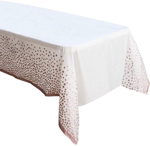 2 Pack Rose Gold Table Cloths for Parties Disposable Plastic Tablecloth for Birthday, Baby Shower Party Table Cover for Rectangle Tables 54 x 108 in. 2 Pack Rose Gold Table Cloths for Parties Disposable Plastic Tablecloth for Birthday, Baby Shower Party Table Cover for Rectangle Tables 54 x 108 in.