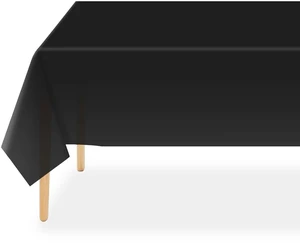 2 Pack Black Plastic Tablecloth, Black Table Cloth Disposable 2 Pack Black Plastic Tablecloth, Black Table Cloth Disposable