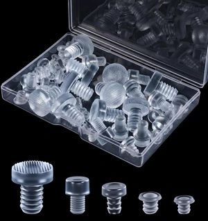 50 Pcs Glass Table Top Bumpers with stem, 5 Sizes Table Top Antislip Pad 50 Pcs Glass Table Top Bumpers with stem, 5 Sizes Table Top Antislip Pad