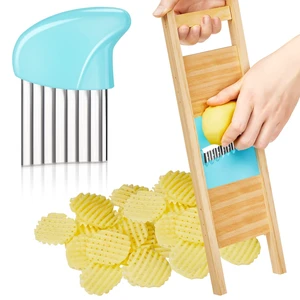 2 Pcs Wave Waffle Crinkle Cutter Set, Blue 2 Pcs Wave Waffle Crinkle Cutter Set, Blue