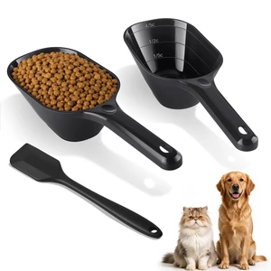 Dog Food Scoop Set with Silicone Can Scraper, 2 Measuring Cups for Pets Dog Food Scoop Set with Silicone Can Scraper, 2 Measuring Cups for Pets