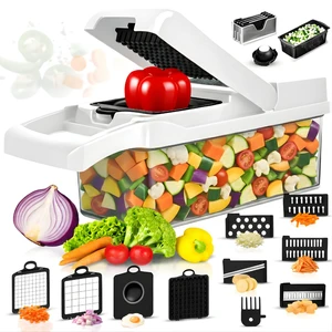 Vegetable Chopper with Container High Grade Stainless Steel & ABS Vegetable Chopper with Container High Grade Stainless Steel & ABS
