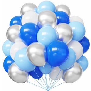 Hiquaty Blue and Silver Balloons,50pcs 12 Inch Blue and White Balloons Hiquaty Blue and Silver Balloons,50pcs 12 Inch Blue and White Balloons