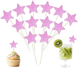 ONLYKXY 30pcs Glitter Star Cake Cupcake Toppers Toothpick Flag Cute Food Appetizer Decor Funny Stick Picks DIY Marker Tag Sign for Theme Party Bride Shower Birthday Wedding (Purple) ONLYKXY 30pcs Glitter Star Cake Cupcake Toppers Toothpick Flag Cute Food Appetizer Decor Funny Stick Picks DIY Marker Tag Sign for Theme Party Bride Shower Birthday Wedding (Purple)