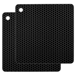 Silicone Non-Slip, Heat Resistant & Water-Trapping Trivet Mats for Hot Pots & Pans & Dishes & Cookware, Multipurpose Kitchen Table Coaster, 7.1 Inch, 2 Pcs, Black Silicone Non-Slip, Heat Resistant & Water-Trapping Trivet Mats for Hot Pots & Pans & Dishes & Cookware, Multipurpose Kitchen Table Coaster, 7.1 Inch, 2 Pcs, Black
