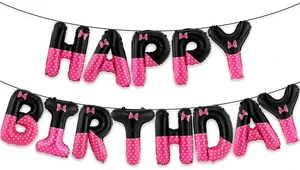 Cartoon Mouse Birthday Banner Kit, Pink Black Party Decorations for Kids | Pink Style Letters Backdrop Supplies for Girls Indoor Outdoor Celebration, Themed Party Essentials, Birthday Photo Backdrop Cartoon Mouse Birthday Banner Kit, Pink Black Party Decorations for Kids | Pink Style Letters Backdrop Supplies for Girls Indoor Outdoor Celebration, Themed Party Essentials, Birthday Photo Backdrop