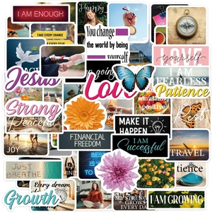 50 Pcs Lifestyle Photo Quote Vinyl Stickers 50 Pcs Lifestyle Photo Quote Vinyl Stickers