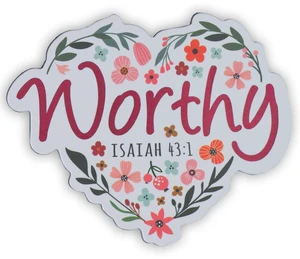 Christian Art Gifts Inspirational Refrigerator Scripture Magnet for Women & Girls with Bible Verse: Worthy - Isaiah 43:1 Heart Floral Themed Fridge Magnet, Home & Kitchen Decorations, Size 3&# Christian Art Gifts Inspirational Refrigerator Scripture Magnet for Women & Girls with Bible Verse: Worthy - Isaiah 43:1 Heart Floral Themed Fridge Magnet, Home & Kitchen Decorations, Size 3&#
