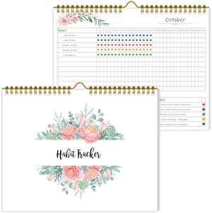 Habit Tracker Calendar Undated for Daily, Weekly & Monthly, 8" x 10" (Pink) Habit Tracker Calendar Undated for Daily, Weekly & Monthly, 8" x 10" (Pink)