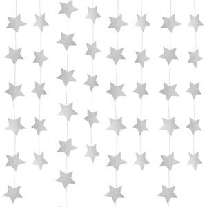 Double-Sided Glitter Star Garlands Banner Decor, Glitter Silver 2.75x158 in | tar Garland, Christmas Garlands, for Hanging Stars Streamers, Party Decorations, Wedding, Birthday Double-Sided Glitter Star Garlands Banner Decor, Glitter Silver 2.75x158 in | tar Garland, Christmas Garlands, for Hanging Stars Streamers, Party Decorations, Wedding, Birthday