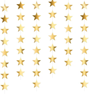 Glitter Gold Star Garland, 5PCS Double Side Star Hanging Bunting Banner Backdrop Stars Twinkle Backdrop Graduation Decorations for Birthday Baby Shower Wedding Kids Room Graduation Decor Glitter Gold Star Garland, 5PCS Double Side Star Hanging Bunting Banner Backdrop Stars Twinkle Backdrop Graduation Decorations for Birthday Baby Shower Wedding Kids Room Graduation Decor
