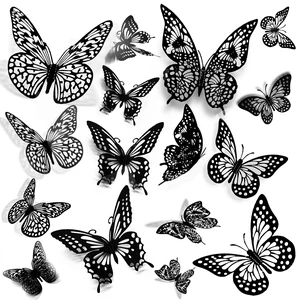 JOSDIOX 3D Black Butterfly Wall Stickers, 48 Pcs | 4 Styles & 3 Sizes, Removable Decor, Party Birthday Wedding Cake Balloon Decoration JOSDIOX 3D Black Butterfly Wall Stickers, 48 Pcs | 4 Styles & 3 Sizes, Removable Decor, Party Birthday Wedding Cake Balloon Decoration