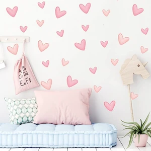 80 Pieces Pink Heart Shape Wall Stickers for Bedroom, PVC, Girls Room Decor, Kids Nursery Wall Decals 80 Pieces Pink Heart Shape Wall Stickers for Bedroom, PVC, Girls Room Decor, Kids Nursery Wall Decals