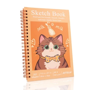 1 Pack Spiral Bound Sketchbooks (100 GSM Sketch Paper), 50 Sheets per Pack, 7.5" x 5.1" Sketchbook with Yellow Hard Cover for Painting, Drawing and Sketching 1 Pack Spiral Bound Sketchbooks (100 GSM Sketch Paper), 50 Sheets per Pack, 7.5" x 5.1" Sketchbook with Yellow Hard Cover for Painting, Drawing and Sketching