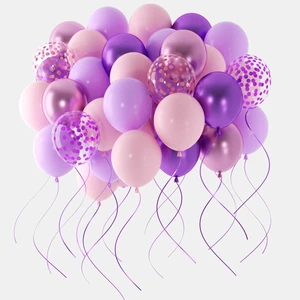 60 Pieces Pink Purple Balloons, 12 Inches Metallic Light Purple Balloon Confetti Balloons for Birthday, Wedding, Unisex Adults & Children Party Decorations 60 Pieces Pink Purple Balloons, 12 Inches Metallic Light Purple Balloon Confetti Balloons for Birthday, Wedding, Unisex Adults & Children Party Decorations