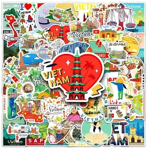 Vietnam Travel Stickers |50Pcs Vietnamese Waterproof Vinyl Decals Vietnam Travel Stickers |50Pcs Vietnamese Waterproof Vinyl Decals