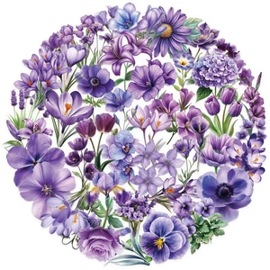 50pcs Purple Flower Stickers for Scrapbooking - Waterproof Transparent Floral Botanical Sticker for Journaling, Crafts, Art Projects, Glass Potion Bottles Luggage (Purple) 50pcs Purple Flower Stickers for Scrapbooking - Waterproof Transparent Floral Botanical Sticker for Journaling, Crafts, Art Projects, Glass Potion Bottles Luggage (Purple)