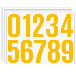 8 Sheets 4 Inch Yellow Number Stickers 0-9 Waterproof Vinyl Self Adhesive Numbers for Mailbox Address, Outdoor Signs, House Door Plates, Storage Bins, Classroom Labels, Sorting Projects (Yellow) 8 Sheets 4 Inch Yellow Number Stickers 0-9 Waterproof Vinyl Self Adhesive Numbers for Mailbox Address, Outdoor Signs, House Door Plates, Storage Bins, Classroom Labels, Sorting Projects (Yellow)