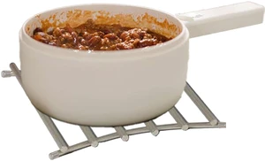 FitWell Heat-Resistant Steel Dining Protector Modern Metal Trivet for Kitchen Table, Holds Hot Pots & Cast Iron Cookware, Trivet for Serving and Organization of Hot Dishes in Kitchen (Satin Nickel FitWell Heat-Resistant Steel Dining Protector Modern Metal Trivet for Kitchen Table, Holds Hot Pots & Cast Iron Cookware, Trivet for Serving and Organization of Hot Dishes in Kitchen (Satin Nickel