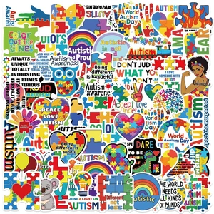 Autism Stickers for Kids Teens Adults 50Pcs Autism Awareness Waterproof Vinyl Decals for Laptops Colorful Caring Autistic Children Day Sticker for Decor Water Bottle Cup Phone Scrapbook Autism Stickers for Kids Teens Adults 50Pcs Autism Awareness Waterproof Vinyl Decals for Laptops Colorful Caring Autistic Children Day Sticker for Decor Water Bottle Cup Phone Scrapbook