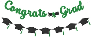 Graduation Decorations of 2026 Pre-Strung Congrats Grad Banner Blingbling Glitter Graduation Garland for High School College 2026 Grad Party Supplies (Green) Graduation Decorations of 2026 Pre-Strung Congrats Grad Banner Blingbling Glitter Graduation Garland for High School College 2026 Grad Party Supplies (Green)