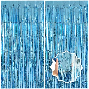 Blue Streamers Party Decorations 3.3x8.2ft 2 Pack Light Blue Tinsel Foil Fringe Curtain Backdrop Ocean Themed Party Decor Photo Booth Props for Birthday Baby Shower Bachelorette Door Hanging Wedding Blue Streamers Party Decorations 3.3x8.2ft 2 Pack Light Blue Tinsel Foil Fringe Curtain Backdrop Ocean Themed Party Decor Photo Booth Props for Birthday Baby Shower Bachelorette Door Hanging Wedding