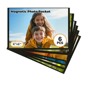 Magnetic Picture Frames for Refrigerator 4x6, 6 Pack Black Magnetic Picture Frames for Refrigerator 4x6, 6 Pack Black