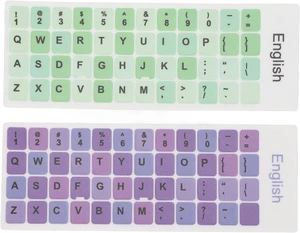2Pcs PVC English Keyboard Replacement Letter Stickers, Colorful Background and Black Lettering, for 10-17inch Desktop Laptops(B) 2Pcs PVC English Keyboard Replacement Letter Stickers, Colorful Background and Black Lettering, for 10-17inch Desktop Laptops(B)
