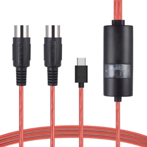 Gugxiom MIDI to USB C Cable with Input & Output, 2x5 Pin DIN Connector, Plug & Play for Electronic Piano, Keyboard, Guitar Effects, Music Production, 5ft Gugxiom MIDI to USB C Cable with Input & Output, 2x5 Pin DIN Connector, Plug & Play for Electronic Piano, Keyboard, Guitar Effects, Music Production, 5ft