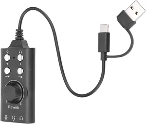 Gugxiom USB to 3.5mm Jack Audio Adapter, USB to Audio Aux Cable External Stereo Sound Card, with Volume Control, for PC Laptop Desktop Gugxiom USB to 3.5mm Jack Audio Adapter, USB to Audio Aux Cable External Stereo Sound Card, with Volume Control, for PC Laptop Desktop