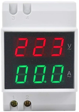 DIN Rail Voltage Ampere Meter, AC80-300V AC0-99.9A Multi-Functional Digital Din Rail Current Voltage Power Meter Ammeter Voltmeter, Din Rail Led Display Digital AC Voltmeter DIN Rail Voltage Ampere Meter, AC80-300V AC0-99.9A Multi-Functional Digital Din Rail Current Voltage Power Meter Ammeter Voltmeter, Din Rail Led Display Digital AC Voltmeter